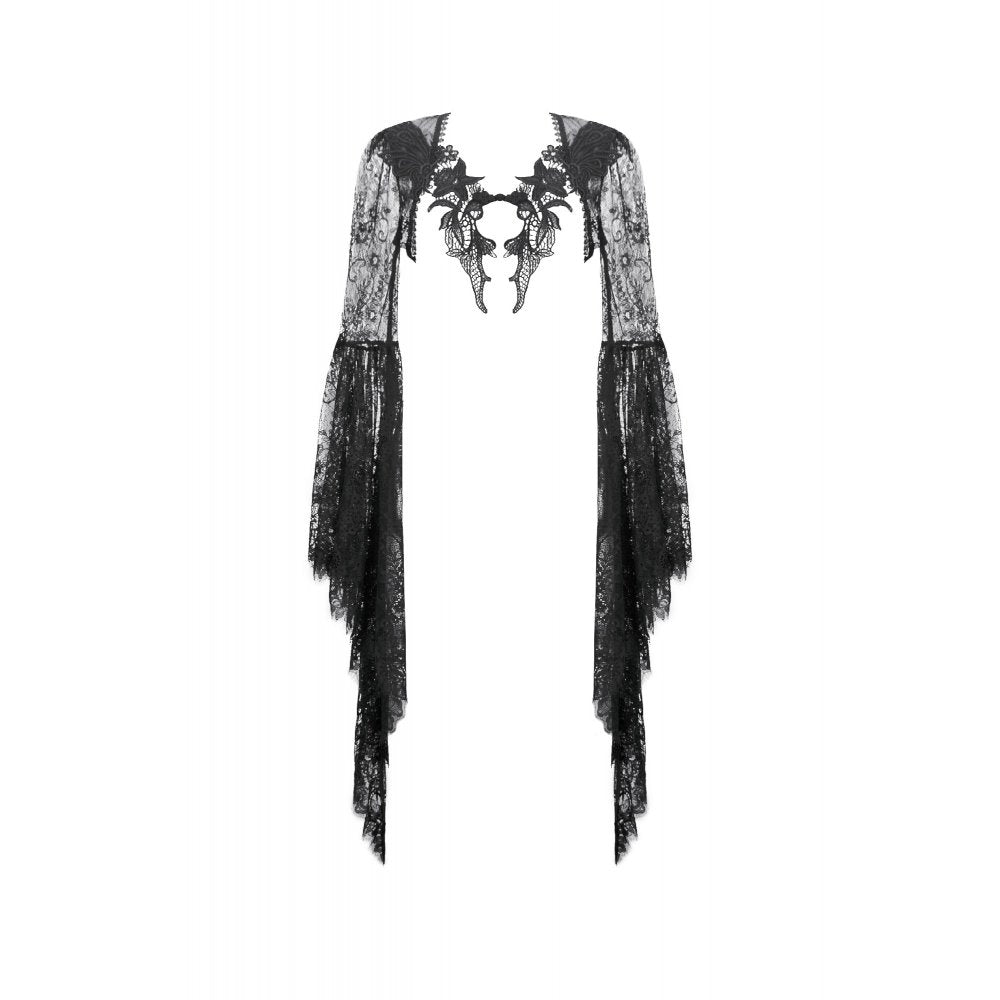 Dark In Love Gothic Lace Bell-Sleeve Cape