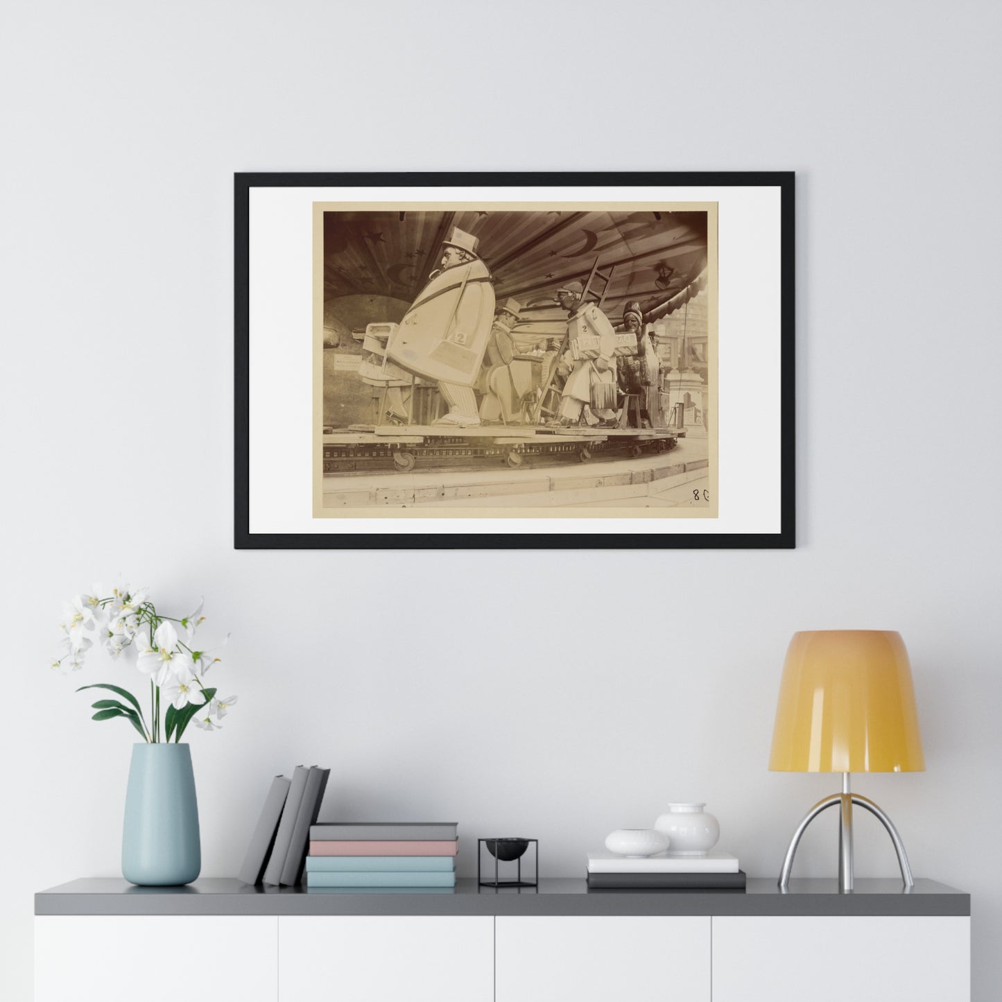 Vintage Photography 'Fête du Trone' by Eugène Atget, from the Original, Framed Art Print