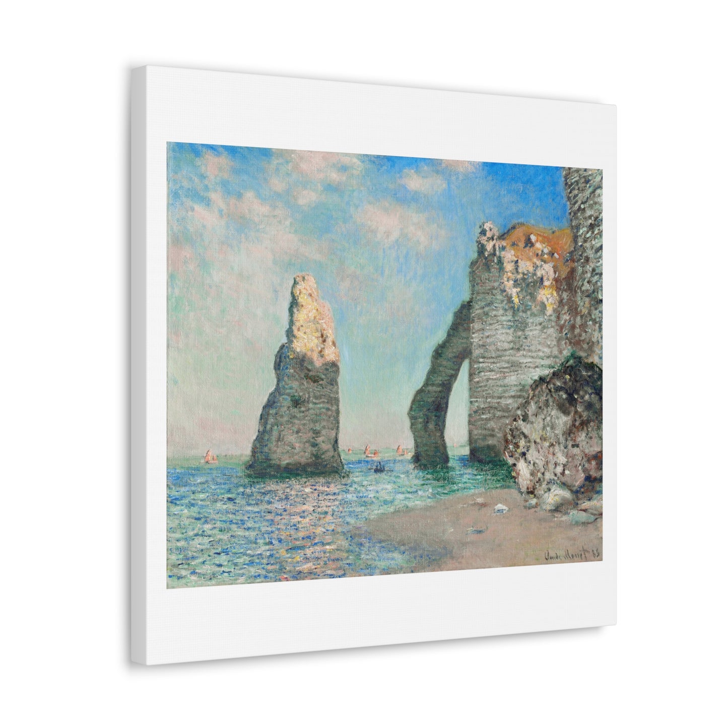 The Cliffs at Étretat (1885) by Claude Monet, from the Original, Art Print on Canvas