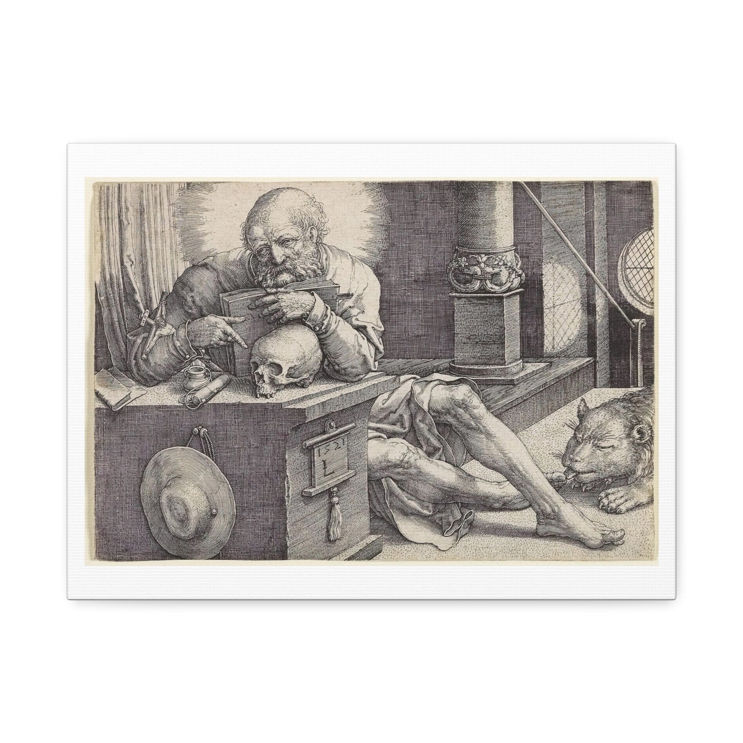 Saint Jerome in His Study (1521) by Lucas van Leyden from the Original, Framed Art Print