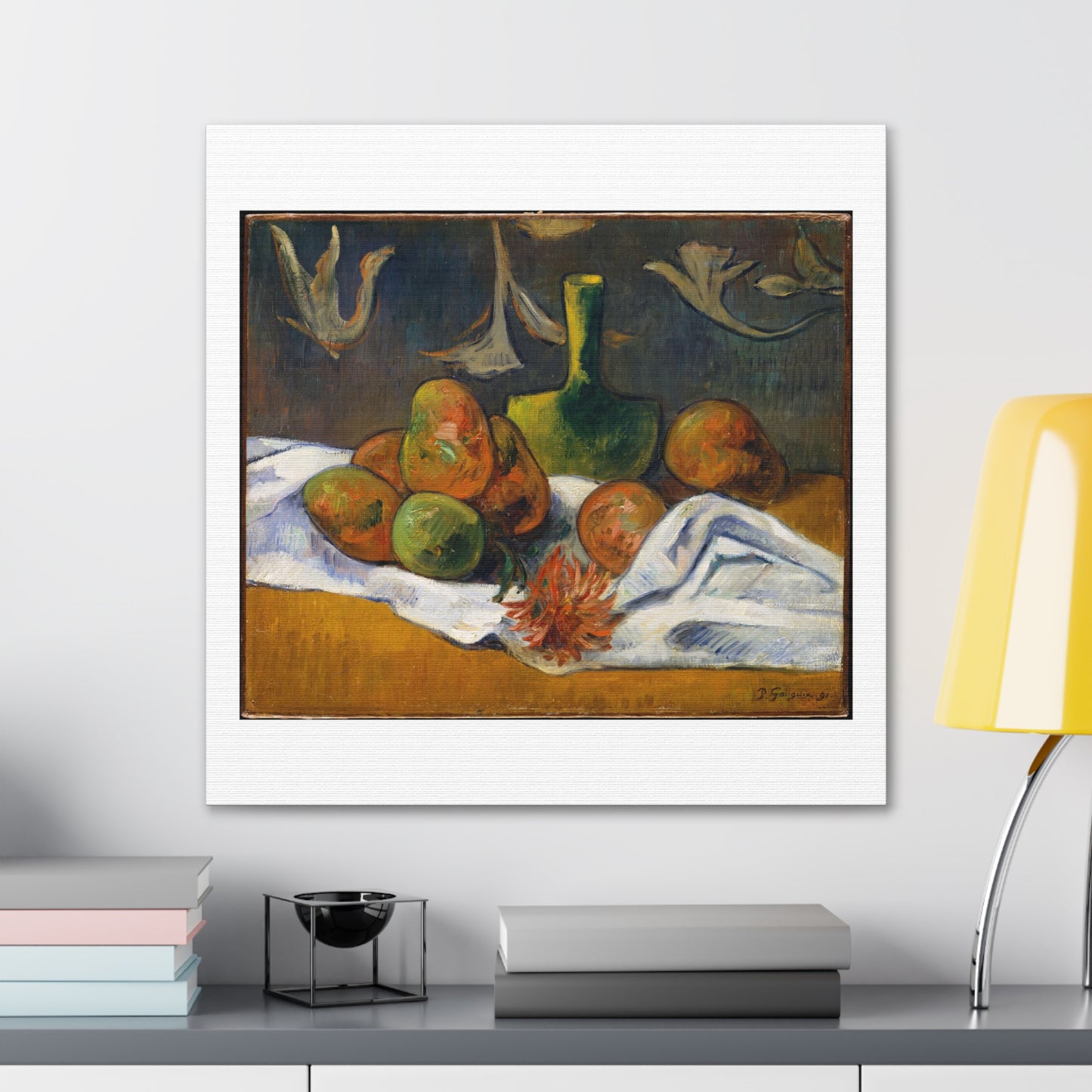 Still Life by Paul Gauguin, Art Print from the Original on Satin Canvas