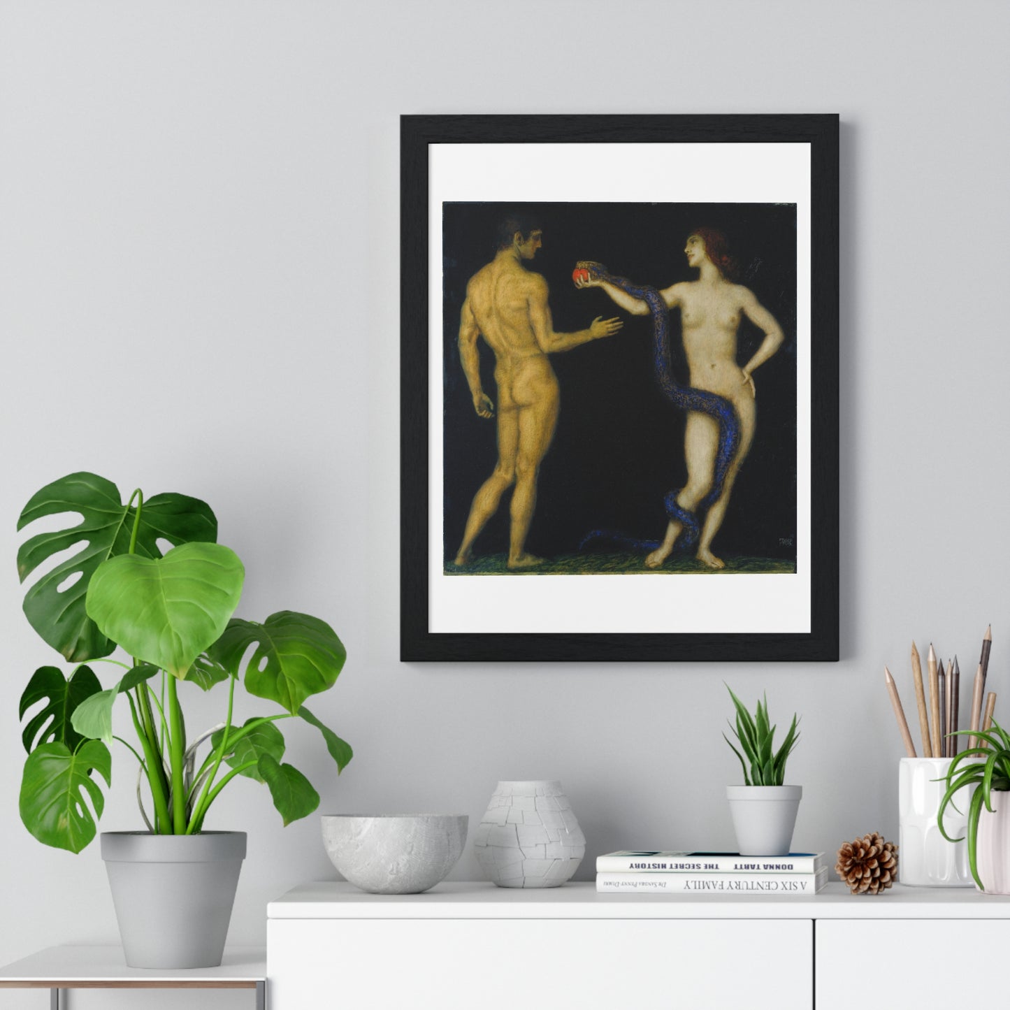 Adam and Eve (circa 1920) by Franz von Stuck, from the Original, Framed Art Print
