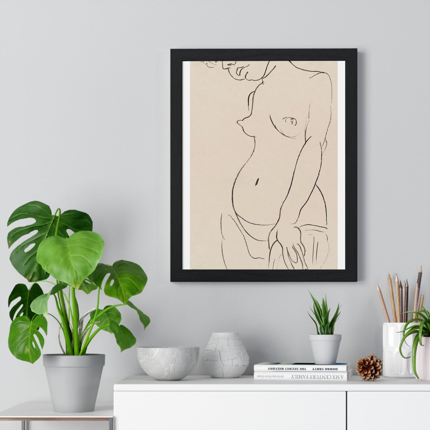 Nude Three Quarters, Part of Head Cropped (1913) by Henri Matisse from the Original, Framed Art Print