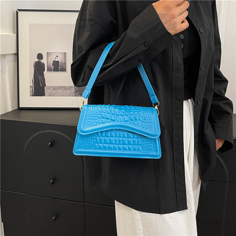 Crocodile Print One Shoulder Crossbody Bag, Candy Colours