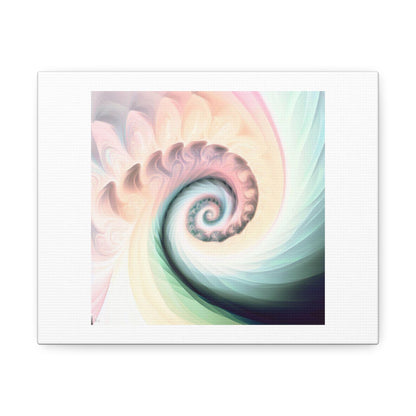 Fractal Art Spiraling Pastel Colour Palette digital art 'Designed by AI' on Canvas