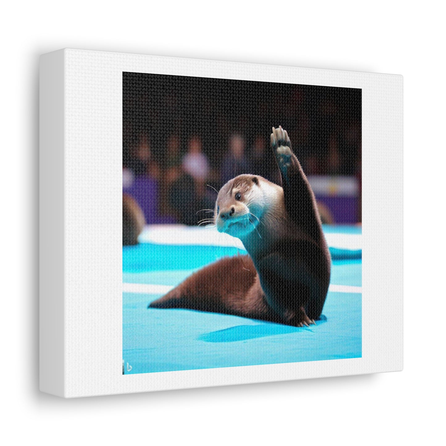 Otter Gymnastics, Photorealism 'Designed by AI' on Canvas