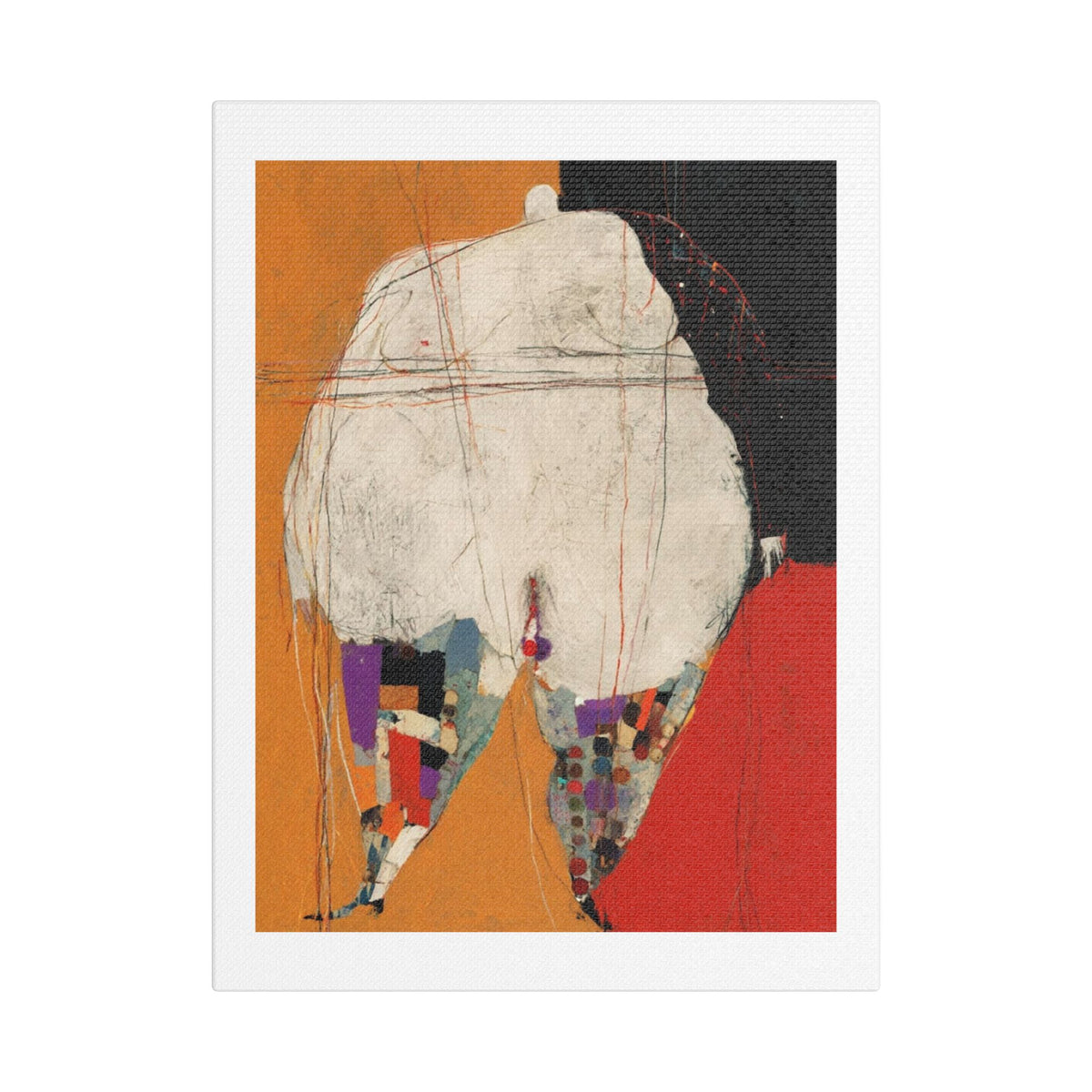 Body, Neo-Surrealism, Art Print on Satin Canvas, Stretched