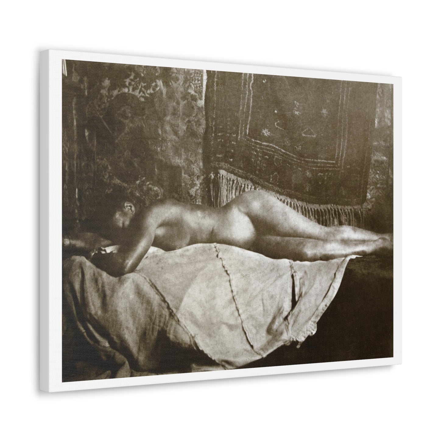 Reclining Nude 'Liggend Naakt' (1800–1900) by George Hendrik Breitner, from the Original on Satin Canvas