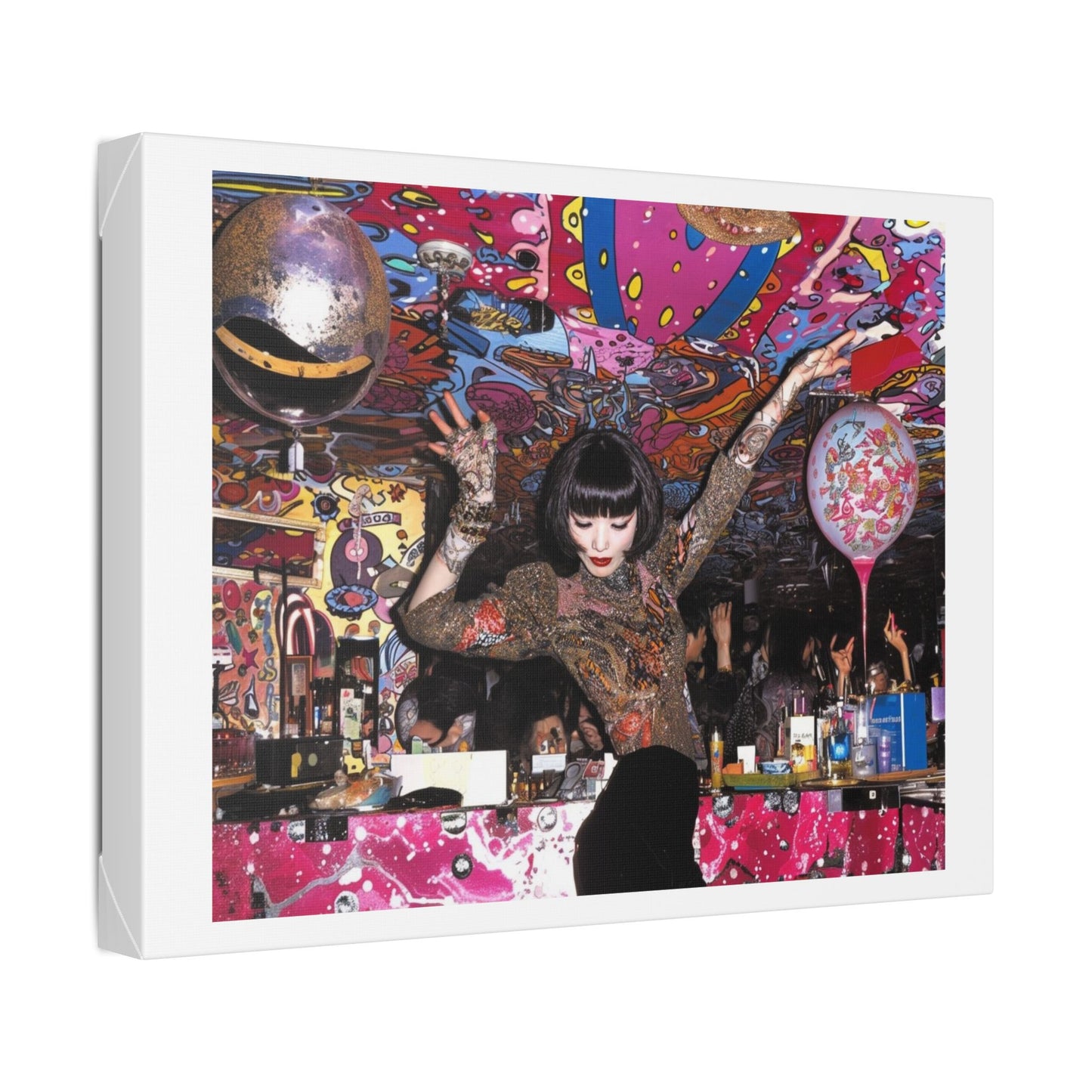 Psychedelic Japan VI Abstract Art 'Designed by 'AI Canvas Art Print