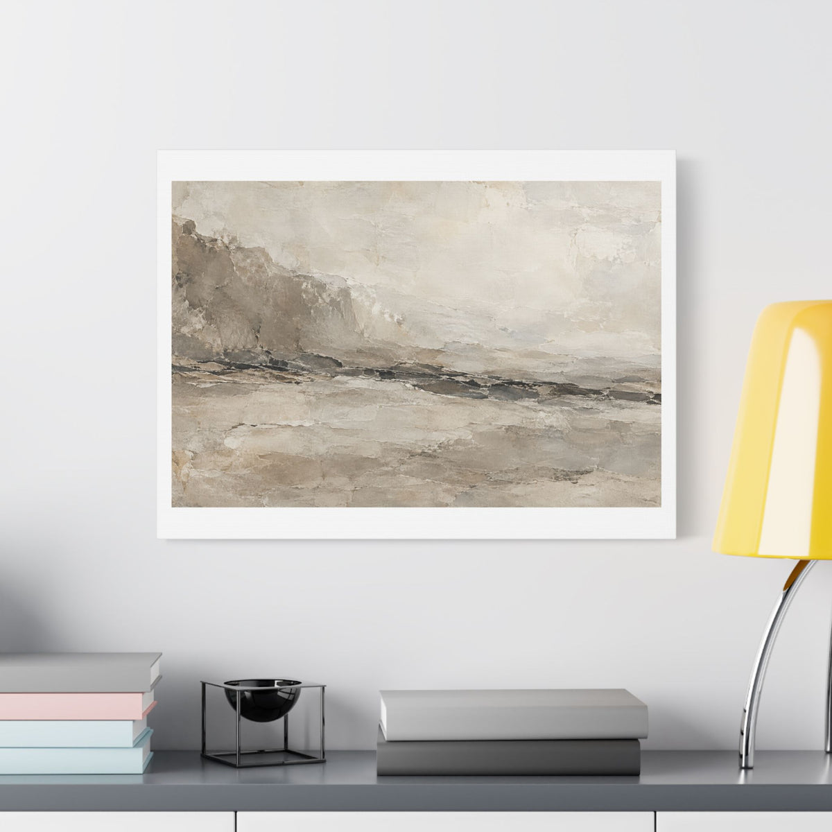 Silent Strata of Ivory and Stone, Large Decor Art Print on Canvas