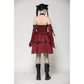 Dark in Love Rosalind Black and Red Tartan Cold Shoulder Halter Neck Dress