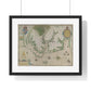 Engraved Map of Virginia (1618) Showing the Arrival of Sir Walter Raleigh's Expedition, from the Original, Framed Print