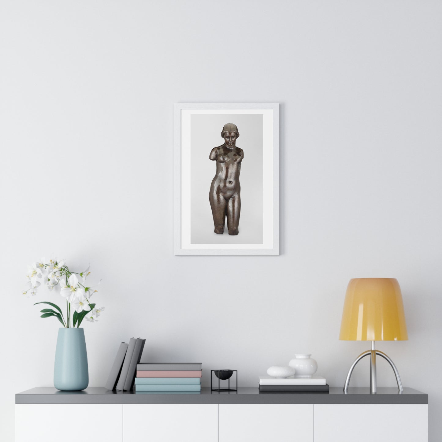 Naked Woman Sculpture 'Torse de Dina' (1943) by Aristide Maillol, from the Original, Framed Art Print