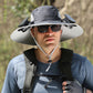 Outdoor Wide-Brim Sun Hat with USB Charging, Solar-Powered Cooling