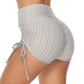 Vireous Drawstring Textured Women's Fitness Shorts