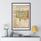 Antique Map of Lower Egypt (circa 1607) from the Original Sir Walter Raleigh Manuscript, Framed Print