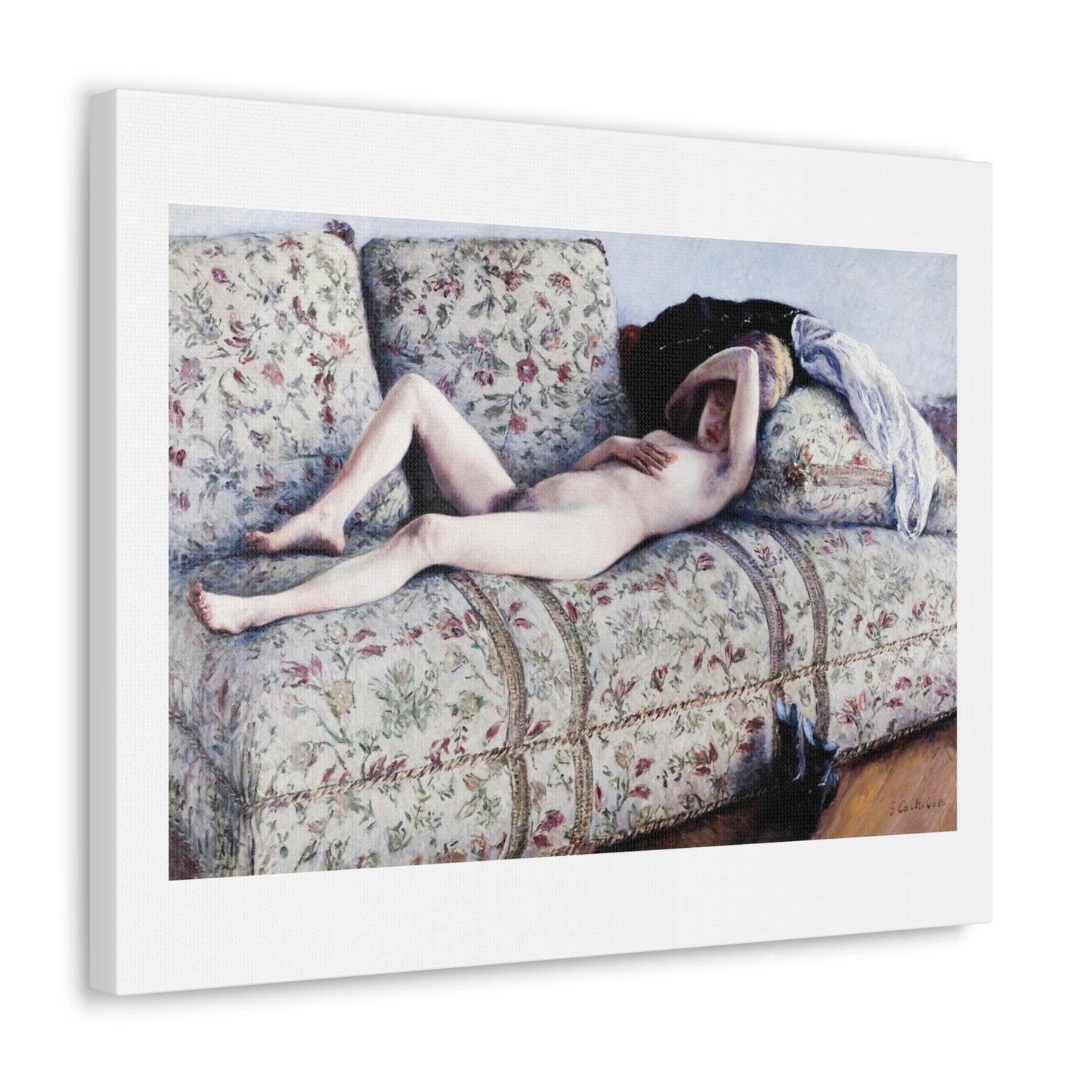 Nude on a Couch (circa 1880) by Gustave Caillebotte, Canvas Art Print from the Original