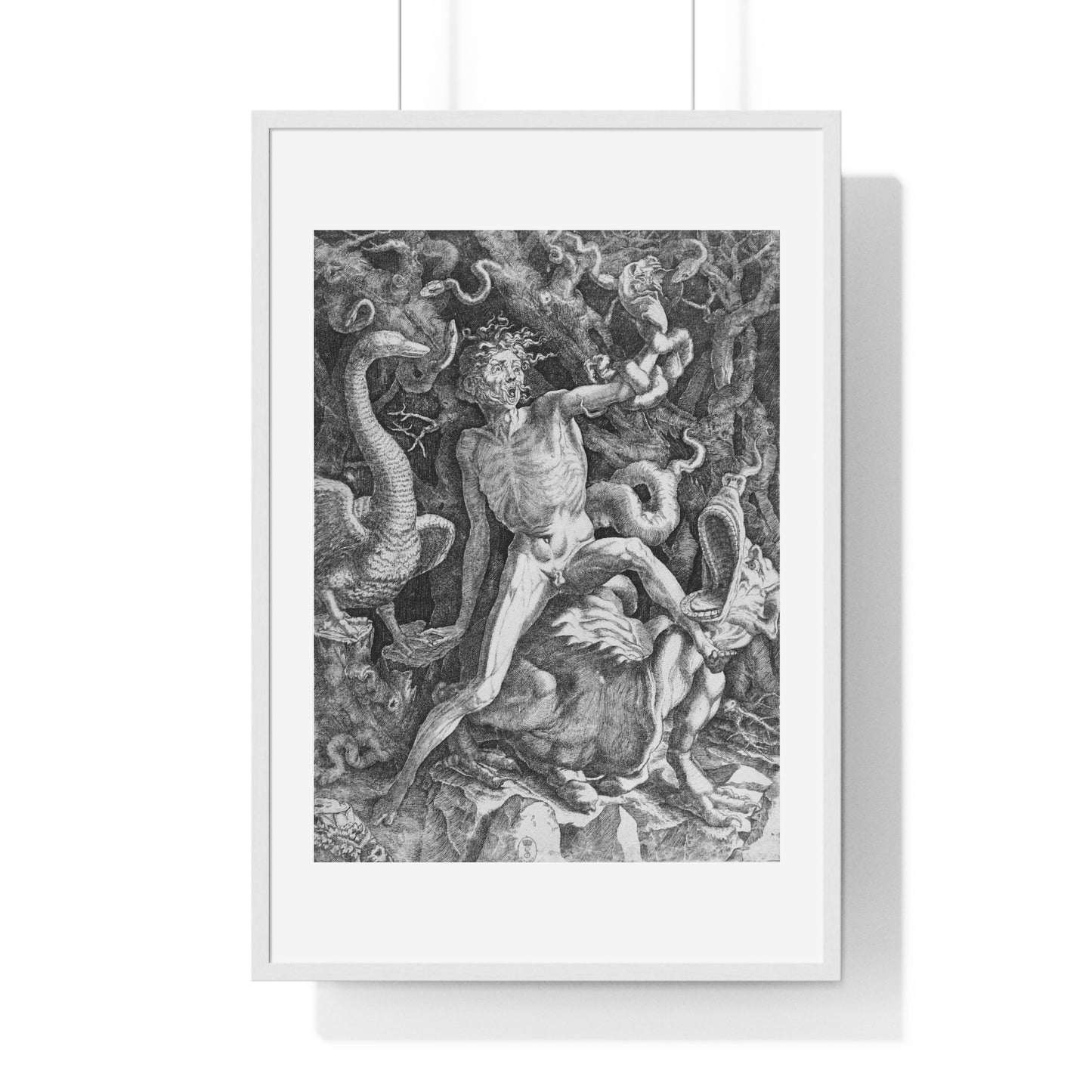 Fury (1524-1525) by Giovanni Jacopo Caraglio and Rosso Fiorentino Giovanni Battista di Jacopo, from the Original, Framed Art Print