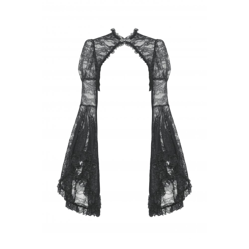 Dark in Love Belladonna Lace-Bell Sleeve Goth Shrug