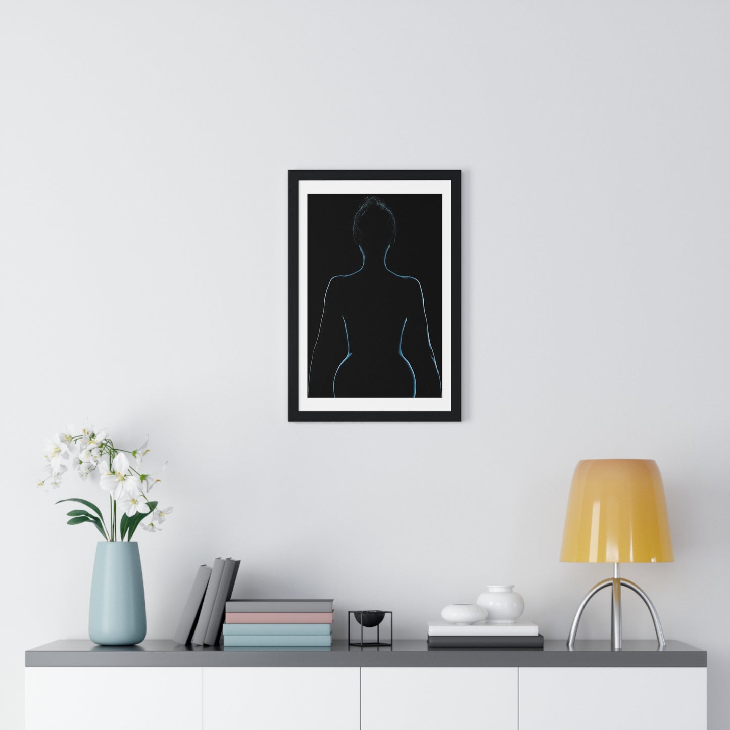 Silhouette of Female Body, Framed Art Print