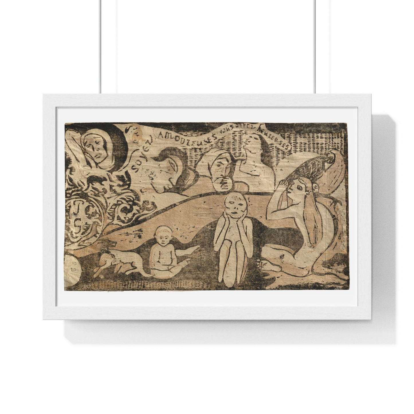 Soyez Amoureuses, Vous Serez Heureuses (Be Loving, and You Will be Happy), from the Suite of Late Wood-Block Prints by Paul Gauguin