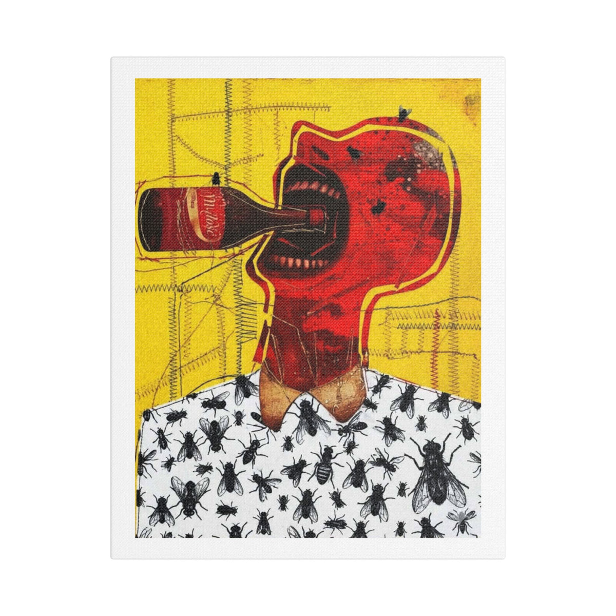 Consumerism, Neo-Surrealism, Art Print on Satin Canvas, Stretched