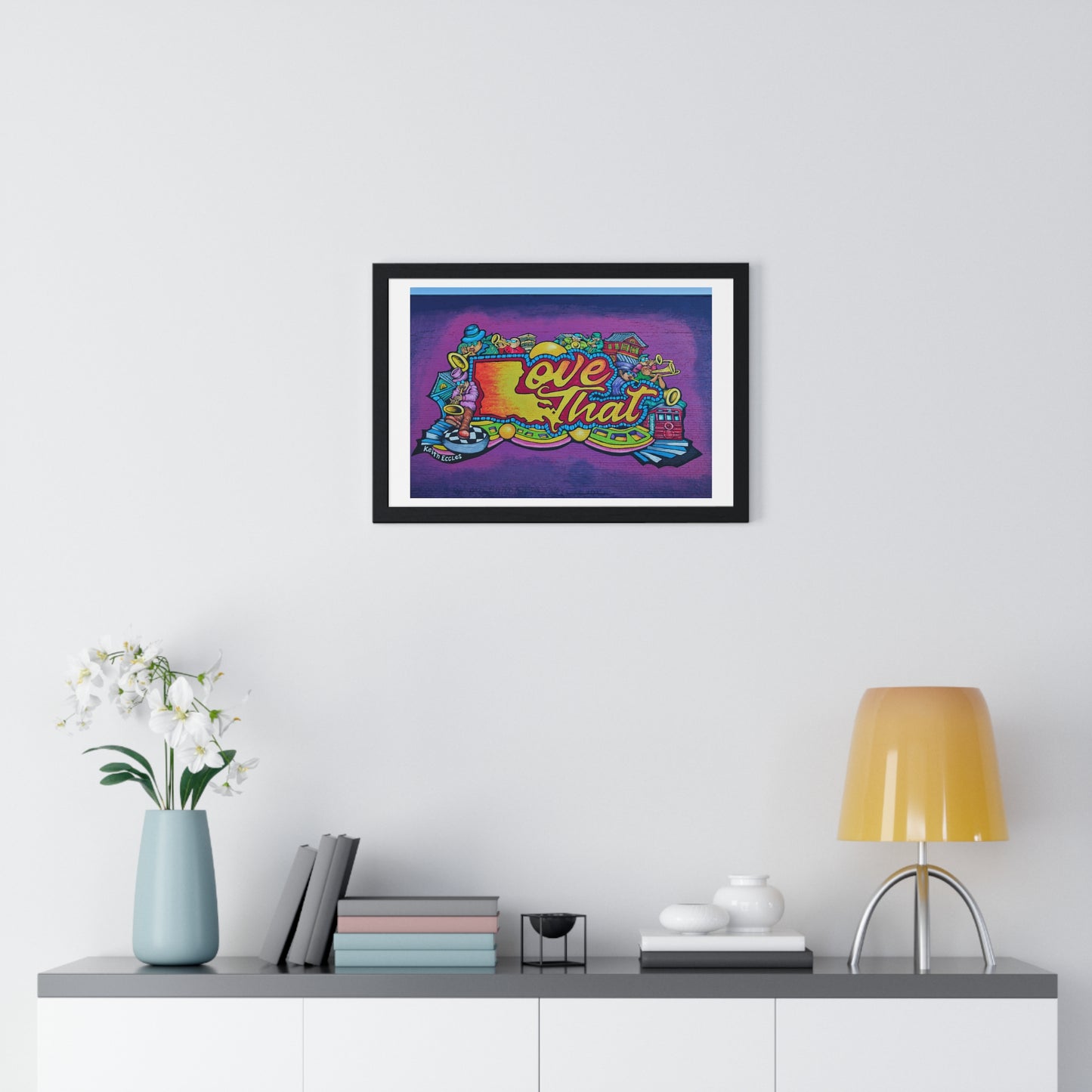 The 'Love That' Mural by Keith Eccles in Gretna, Louisiana, Framed Art Print