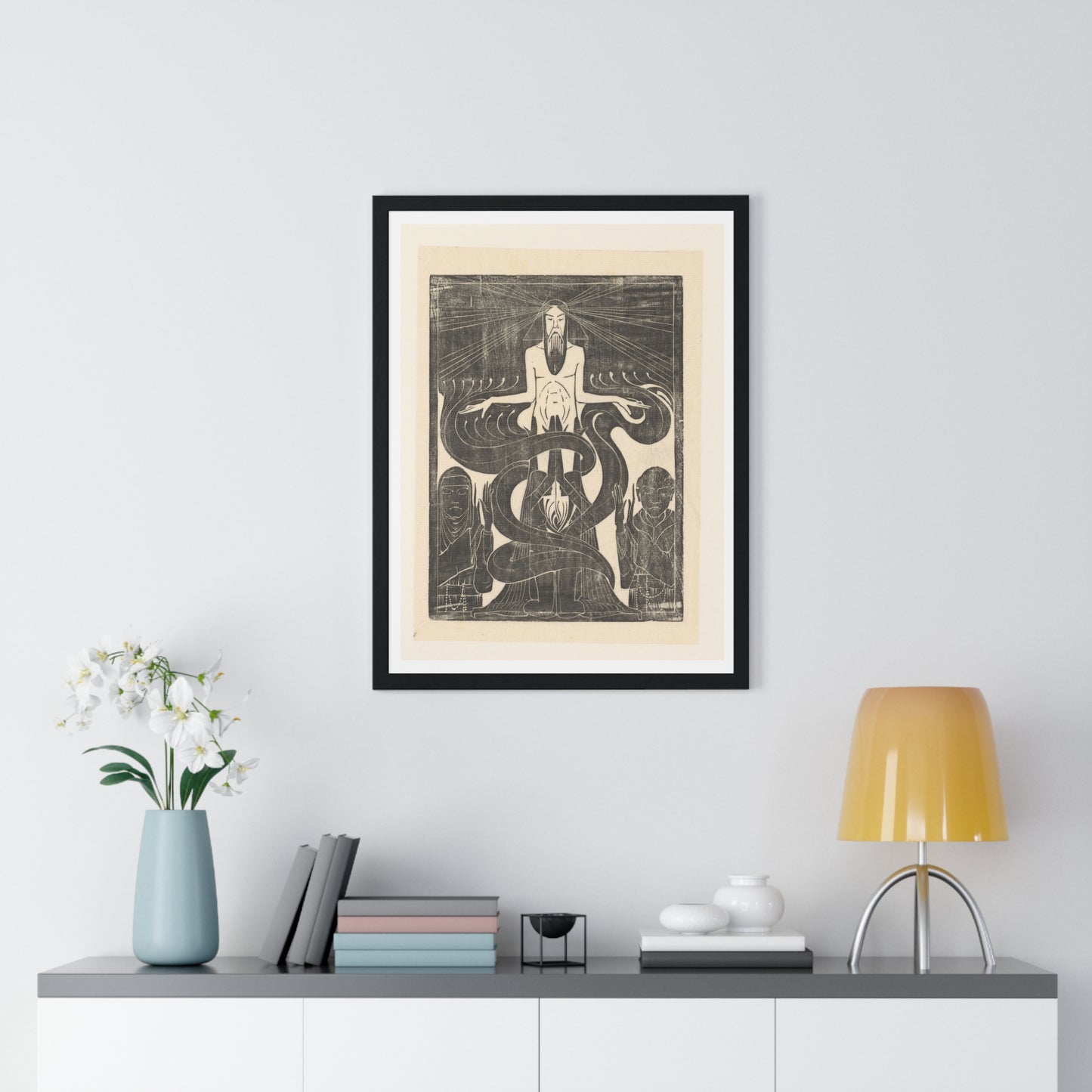 Argonauten Manlijk en Vrouwlijk Vuur (1894) by Karel Petrus Cornelis de Bazel, from the Original, Framed Art Print