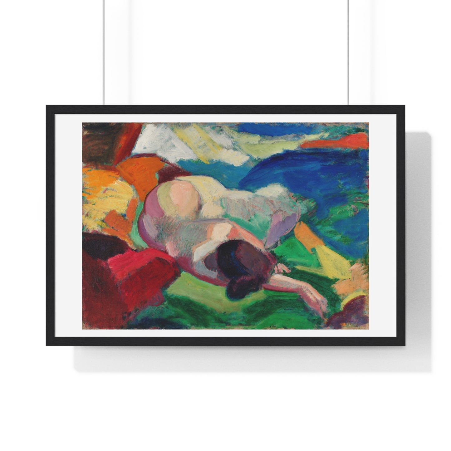 Naked Woman Posing Sensually 'Nude' (1915–1916) by Carl Newman, from the Original, Framed Art Print