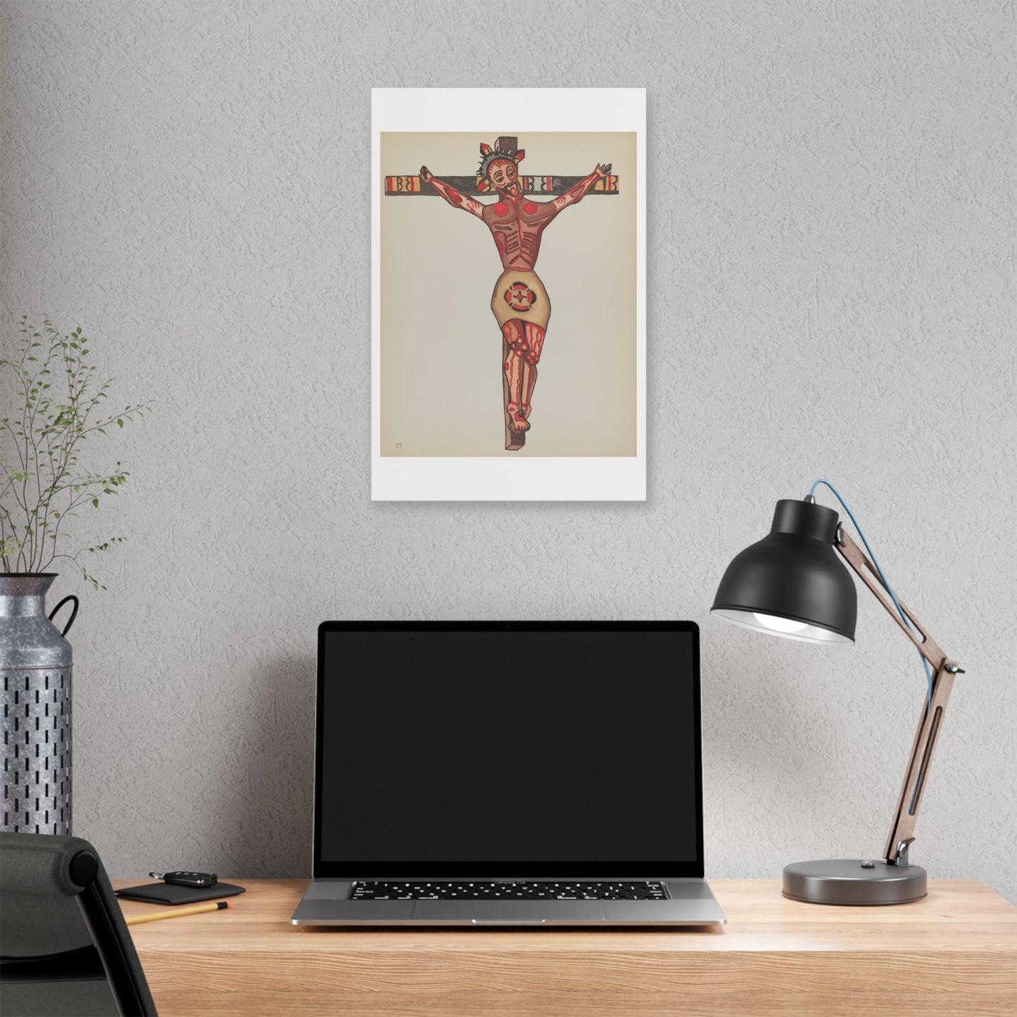 Plate 27 Christ Crucified from Portfolio Spanish Colonial Designs of New Mexico, from the Original, Canvas Art Print