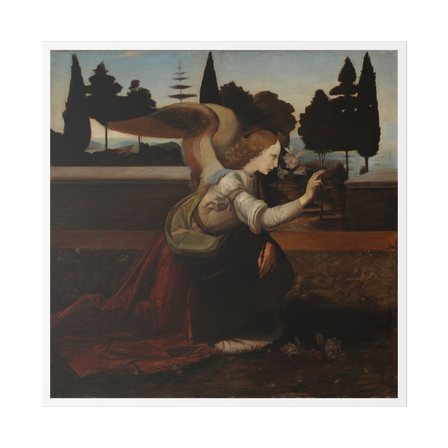 'Angel' Detail Copy After Leonardo da Vinci's Painting Annunciation (1895) by Magnus Enckell, Canvas Art Print