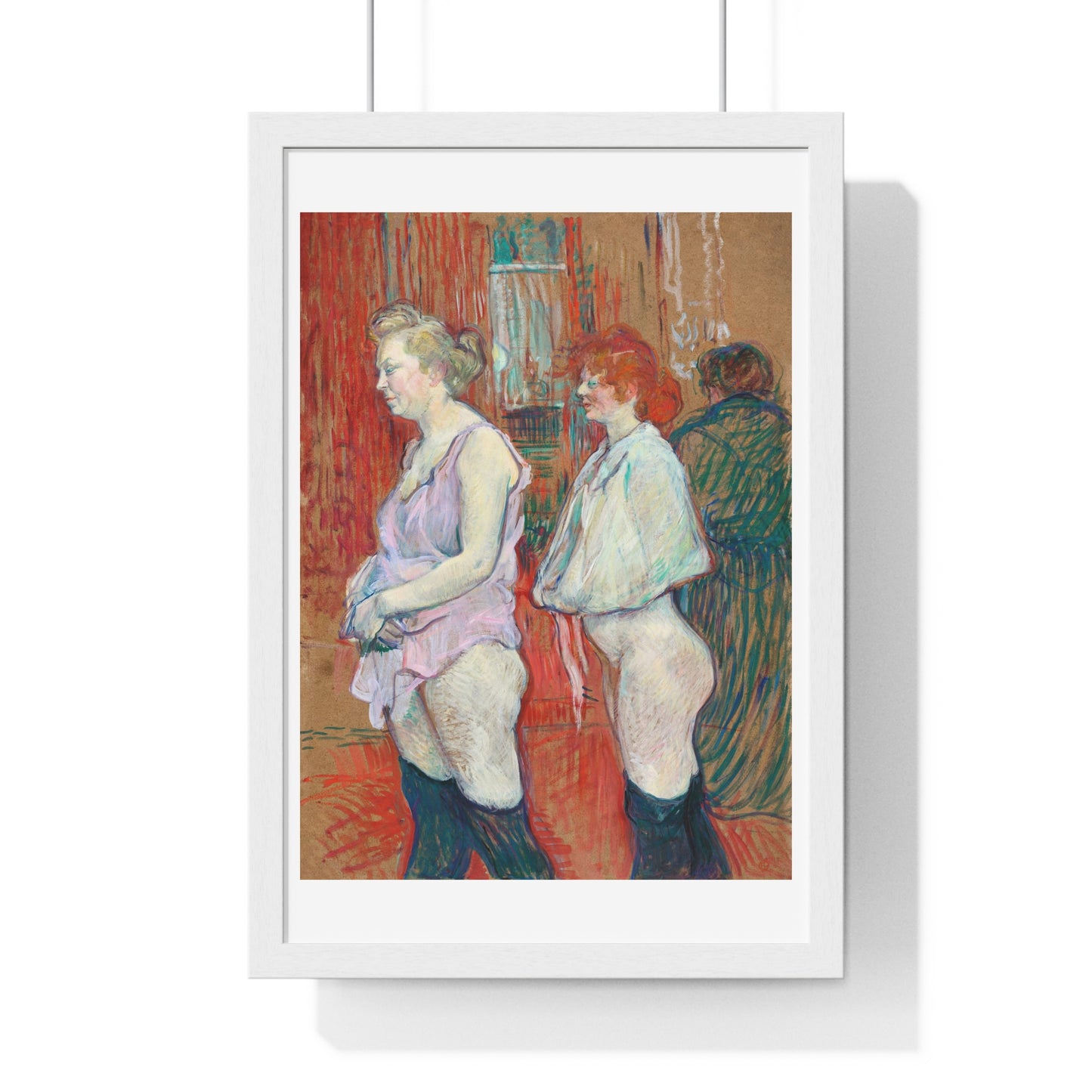 Rue des Moulins: The Medical Inspection (1894) by Henri Toulouse–Lautrec from the Original, Framed Art Print