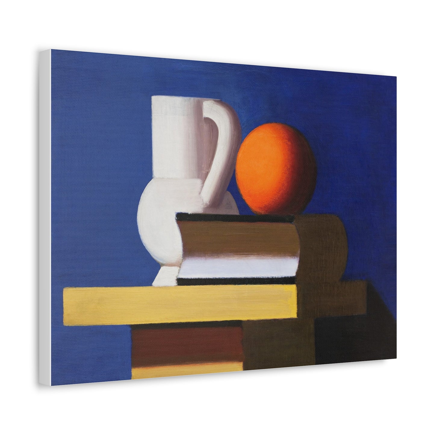 Arrangement with White Jug, Orange and Book (1932–1933) by Vilhelm Lundstrom Printed on Satin Canvas