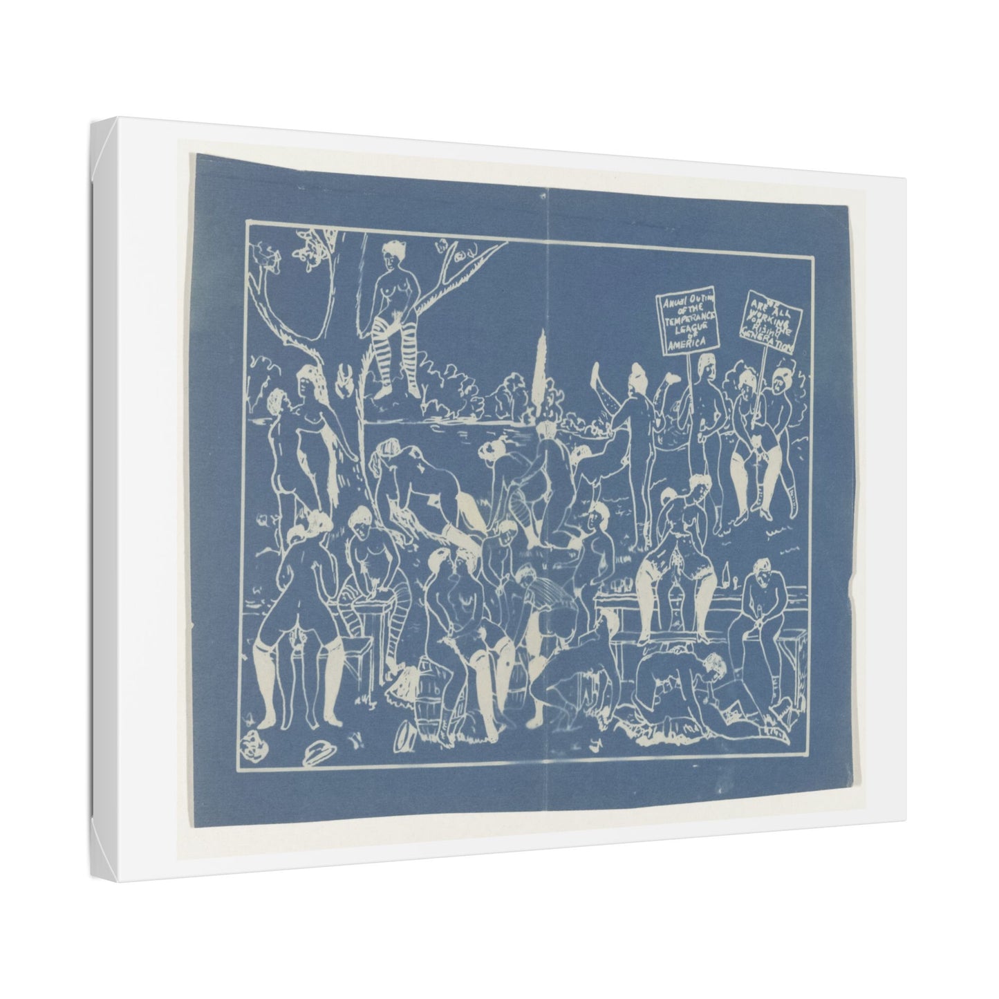 Fotoreproductie van Risqué Onderwerp, Tekening van een Orgie (circa 1900) by Anonymous, Canvas Art Print