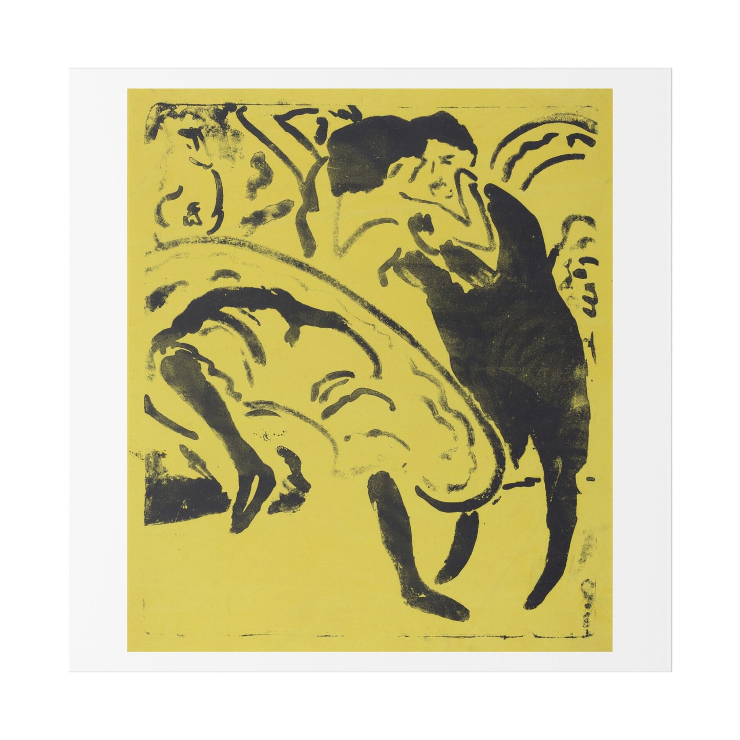 Dancing Couple (1909) by Ernst Ludwig Kirchner, from the Original, Canvas Art Print