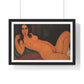 Reclining Nude with Loose Hair (1917) by Amedeo Modigliani, from the Original, Framed Art Print