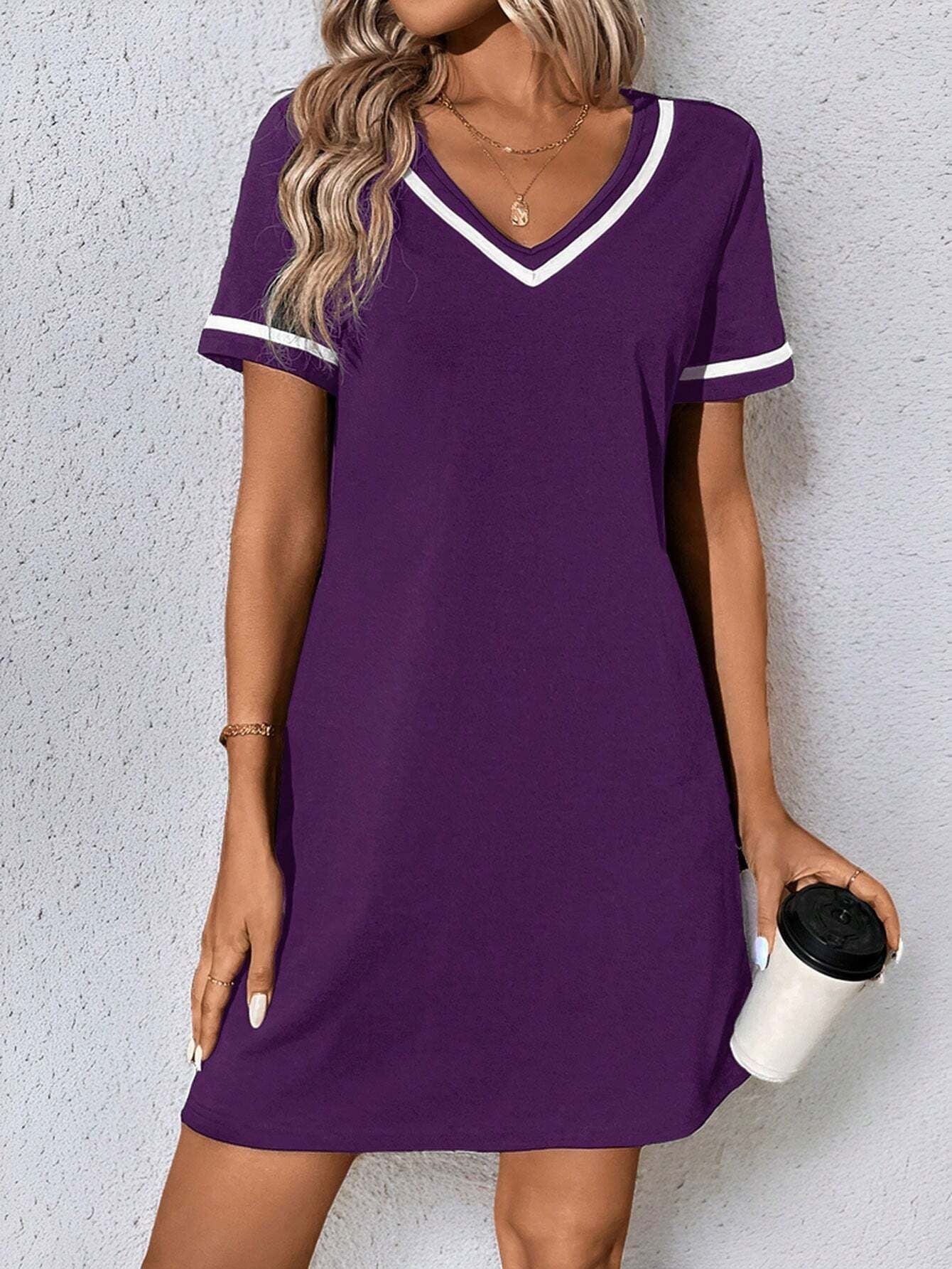 Women's Tennis-Style Dress, Casual Short-Sleeve Dress, Multi Colours