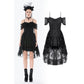 Dark in Love Romantic Gothic Lace-Layered High-Low Dress
