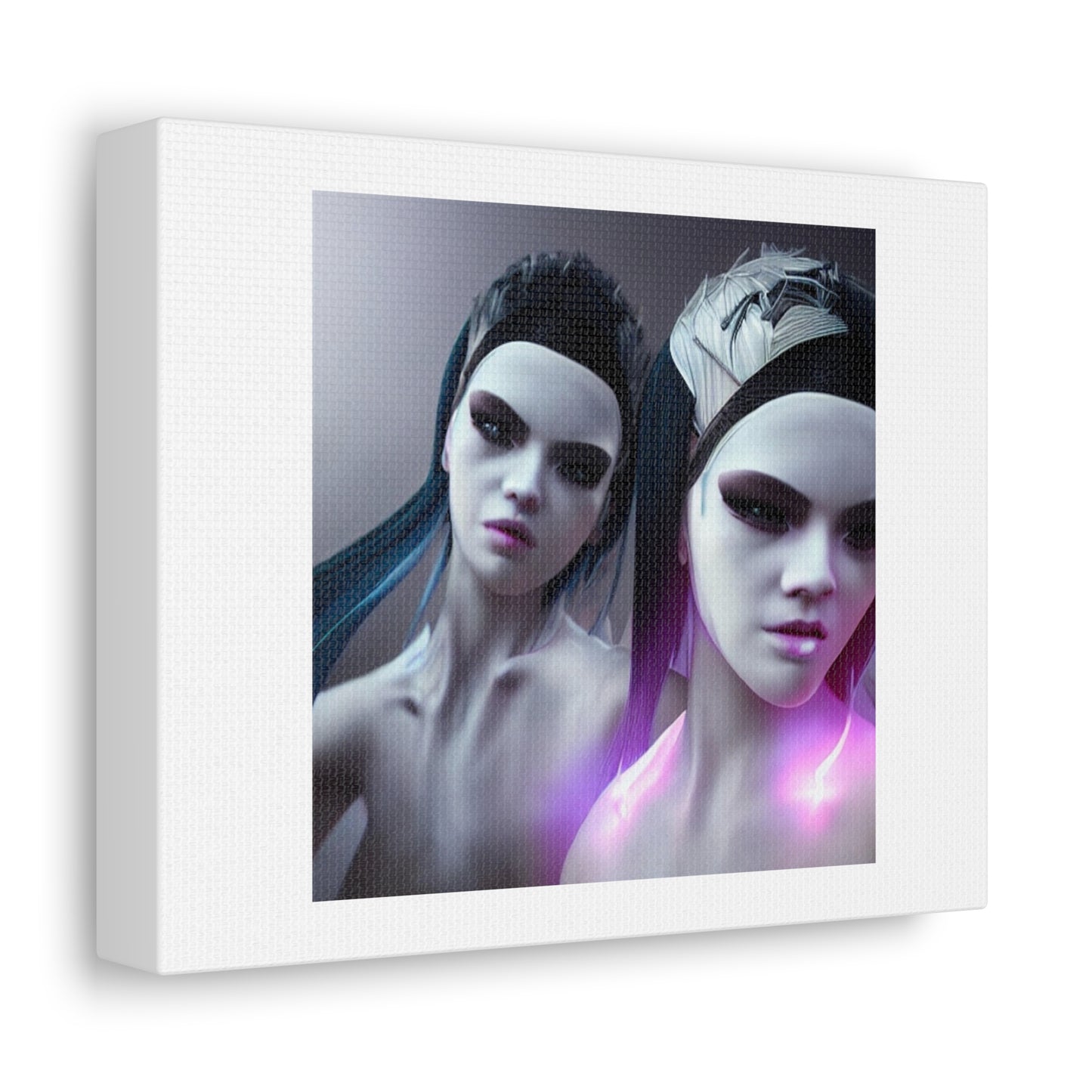 Realistic Ninja Femme Fatale Sisters 'Designed by AI' Art Print on Canvas