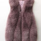 Women's Exaggerated Shoulder Faux Fox Fur Gilet