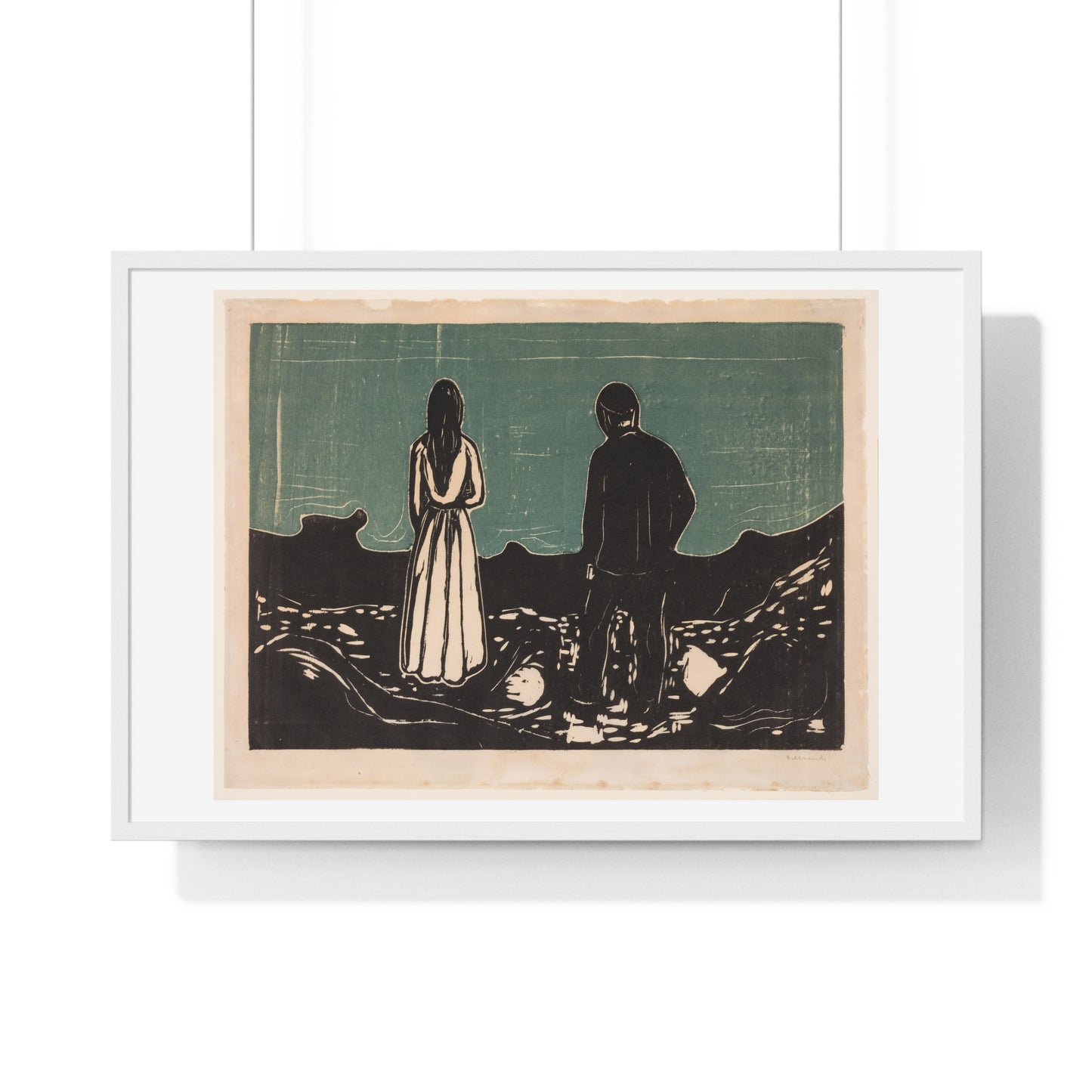 Two People. The Lonely Ones (1899) by Edvard Munch, from the Original, Framed Print