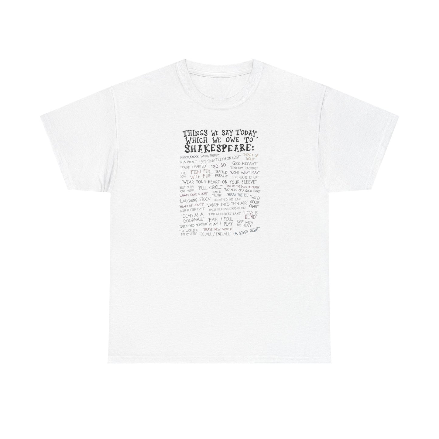 Shakespeare Lover, Shakespeare Quotes T-Shirt