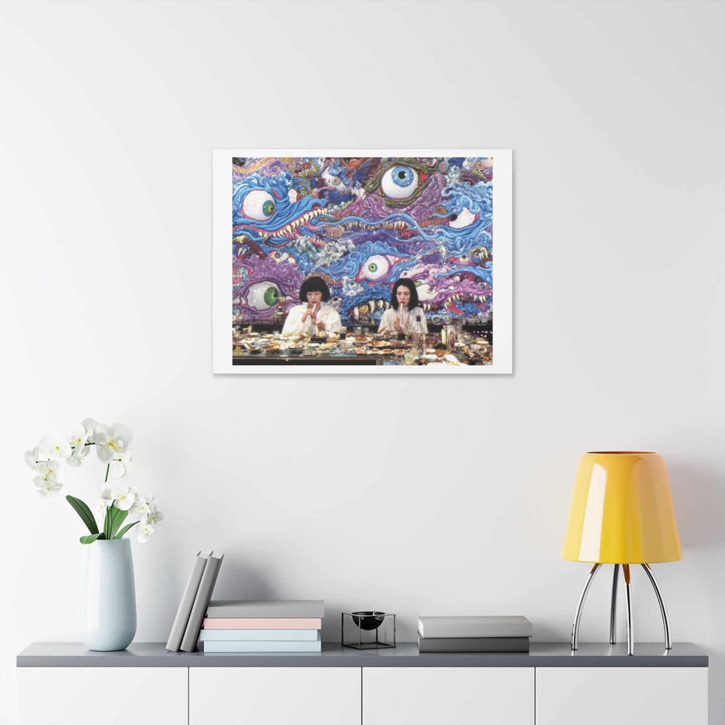 Psychedelic Japan Abstract Art 'Designed by 'AI Canvas Art Print