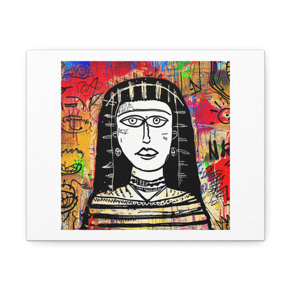 Mona Lisa, Style of Jean Michel Basquiat 'Designed by AI' on Canvas