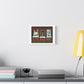 Birds and Chairs, Abstract Art 'Designed by AI' Print on Canvas