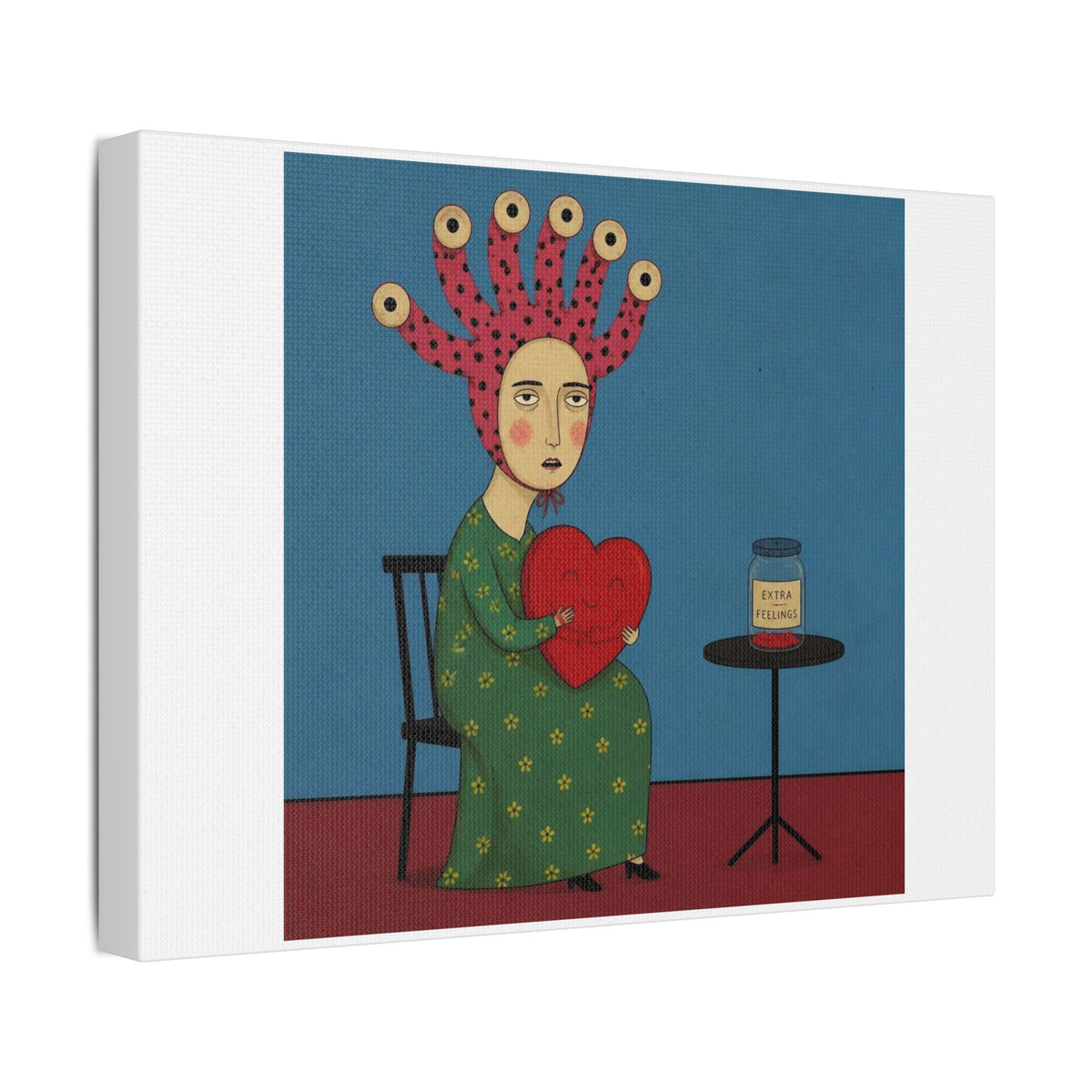 Extra Feelings, Cartoon Art Print on Canvas