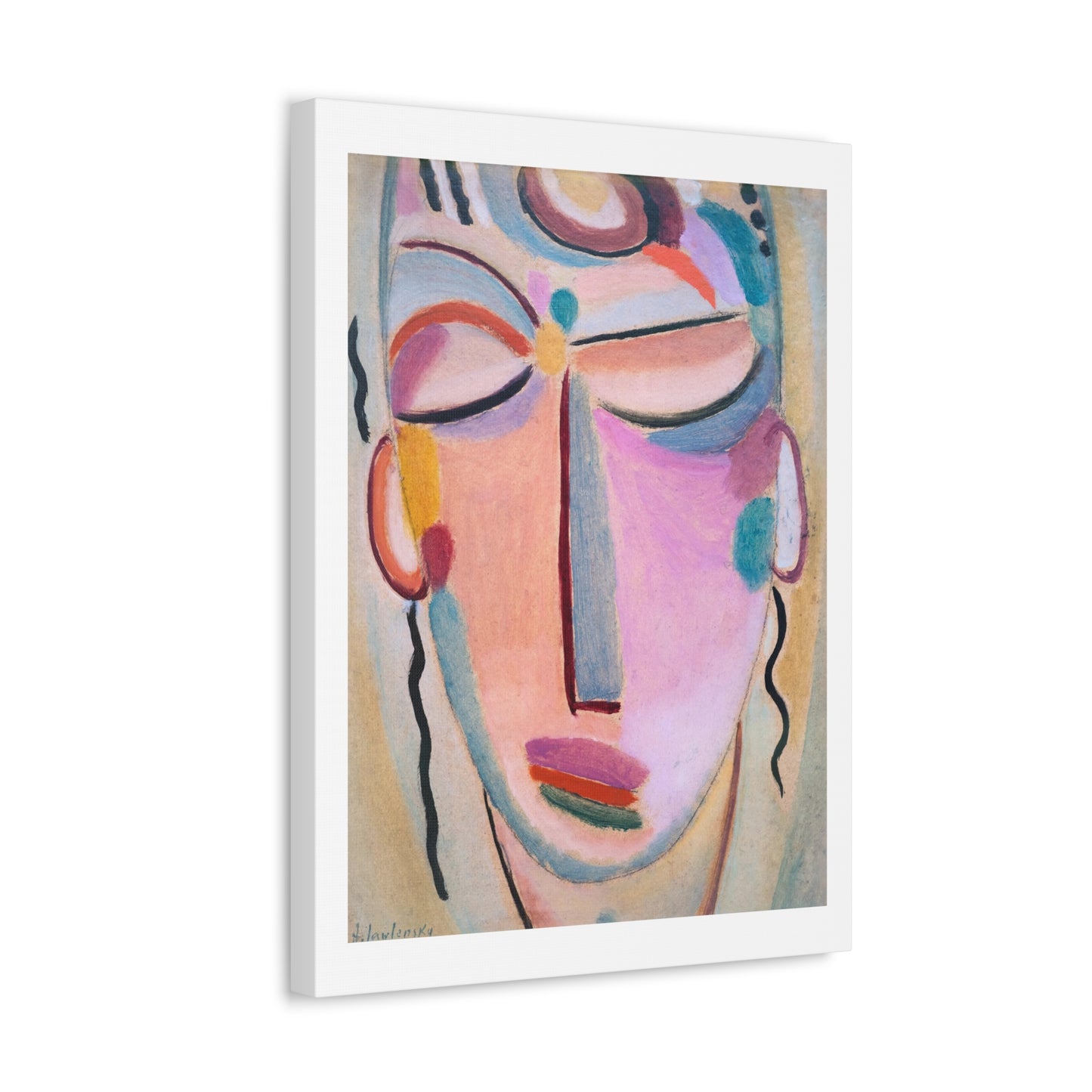 Meditation (1918) Vintage Illustration by Alexej von Jawlensky, Art Print from the Original on Canvas