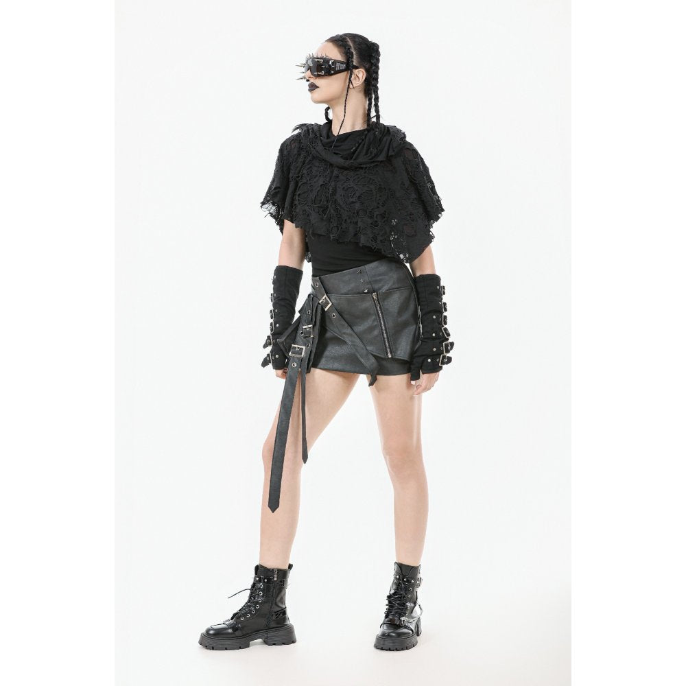 Dark in Love Nyx Distressed Shredded Hooded Poncho