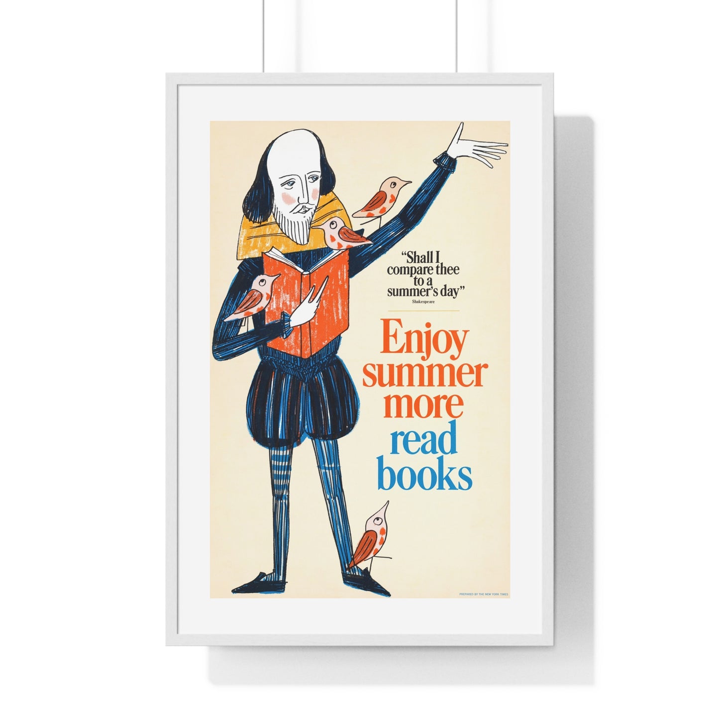 Enjoy Summer More, Read Books (1966) Vintage Poster by Bill Sokol, from the Original, Framed Art Print