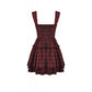 Dark in Love Morrigan Tartan Lace-Up Dress in Black